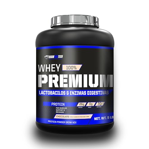 Diamondtech Proteína Whey Premium 5lbs (2.27kgs) con lactobacilos gasseri & enzimas digestivas