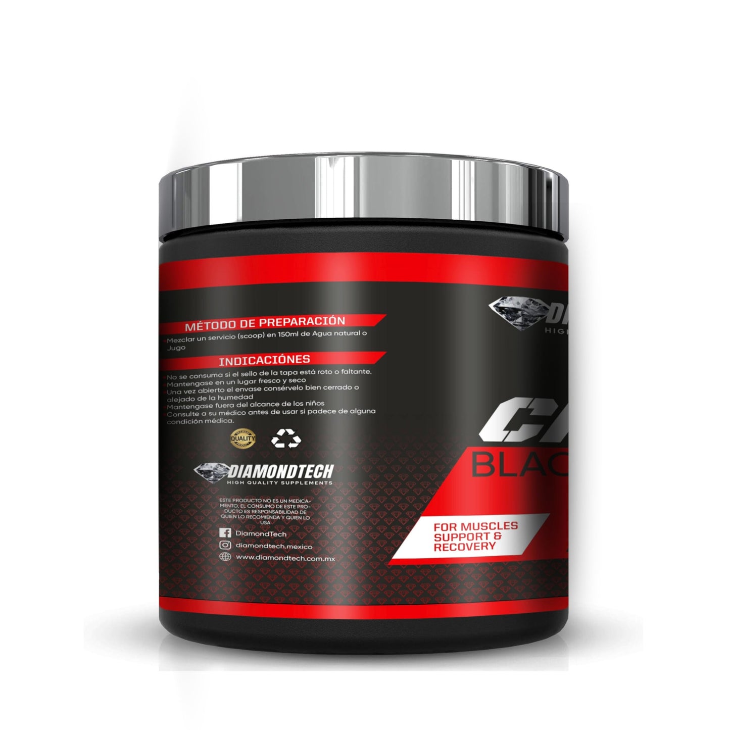 Diamondtech Creatina Monohidratada Black Diamond 400grs 80servicios