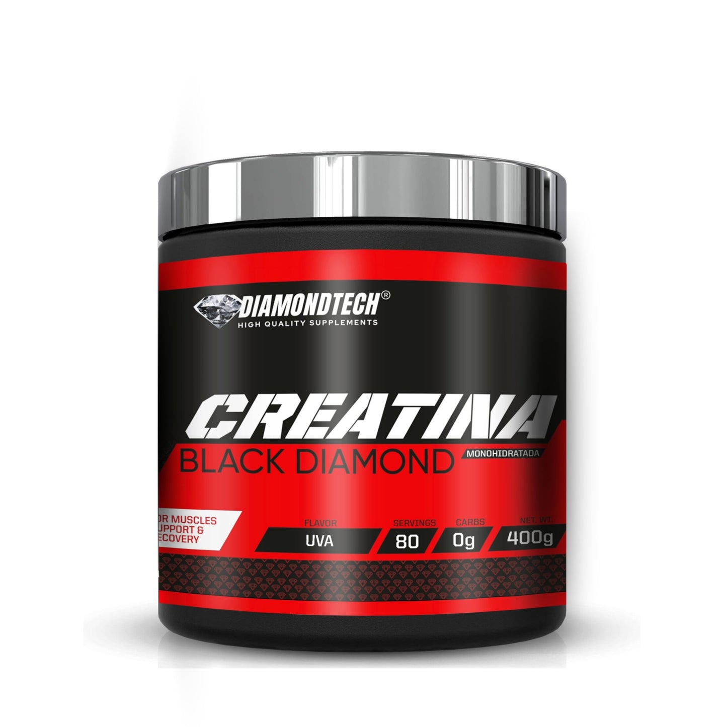 Diamondtech Creatina Monohidratada Black Diamond 400grs 80servicios