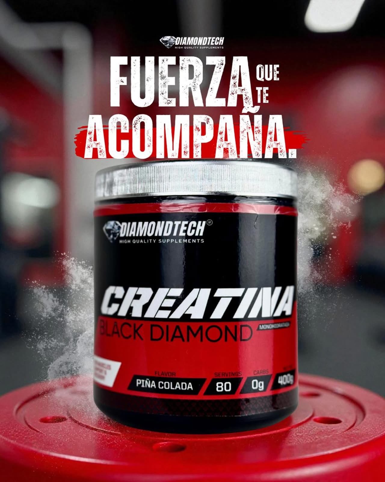 Diamondtech Creatina Monohidratada Black Diamond 400grs 80servicios