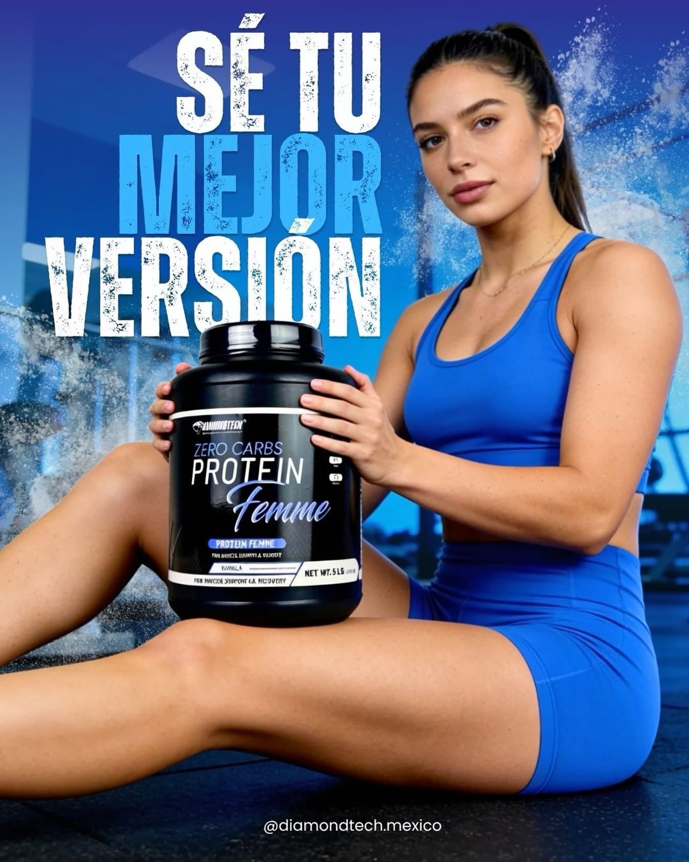 Diamondtech Proteina Whey Femme mujer Zero carbs 5lbs con Colágeno Hidrolizado